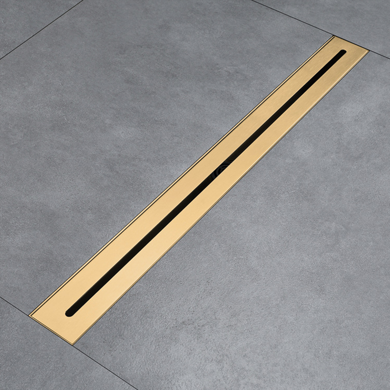 DIKALAN Rose Gold Hidden Linear Shower Drain Bathroom Floor Drain Tile Insert Floor Stainless Steel 304 600 Cm Drain